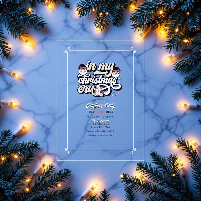 "In My Christmas Era" Retro Vibes Holiday Party Acrylic Invitations ("In My Christmas Era" Retro Vibes Holiday Party Acrylic Invitations)