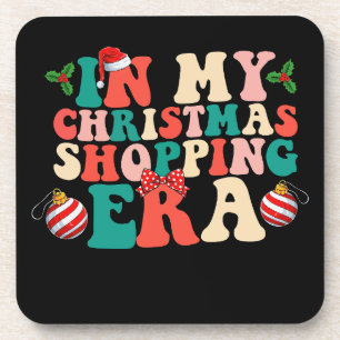In My Christmas Shopping Era Groovy Holiday Coaster