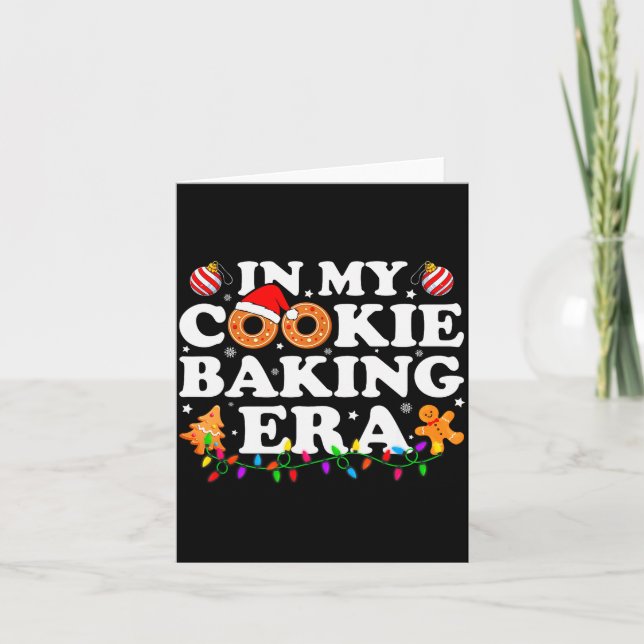 In My Cookie Baking Era Groovy Christmas Tee Famil Card (Front)