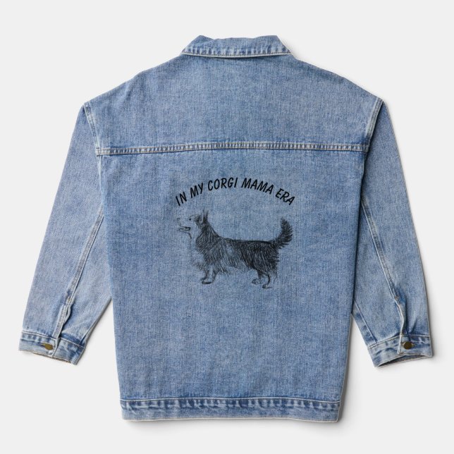 In my Corgi mama era Denim Jacket (Back)