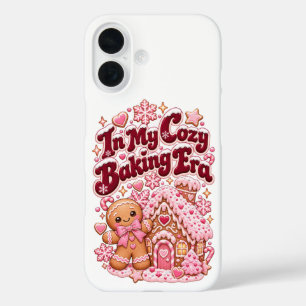 In My Cosy Baking Era Pink Christmas Gingerbread iPhone 16 Case