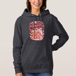 In My Cosy Baking Era Pink Christmas Gingerbread  Hoodie