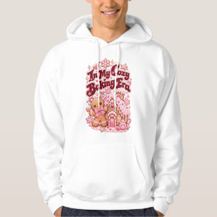 In My Cosy Baking Era Pink Christmas Gingerbread  Hoodie