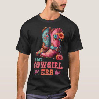 In My Cowgirl Era Groovy Cute Boots cowgirl with f T-Shirt