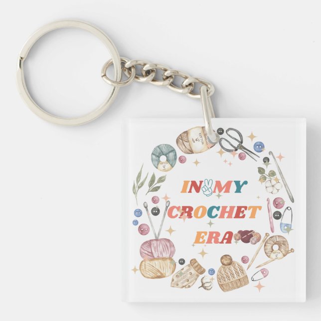 In My Crochet Era shirt ,Crafter Mum Gift, Crochet Key Ring (Front)