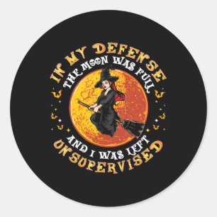 In My Defence Costume Halloween Matching Family Classic Round Sticker