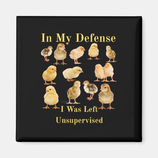 In My Defence I Was Left Unsupervised Chicken Math Magnet (Front)