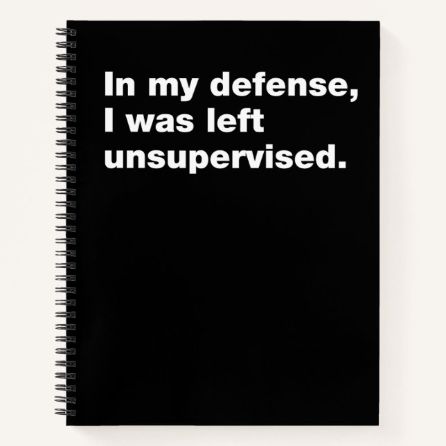 In my defence, I was left unsupervised Notebook (Front)
