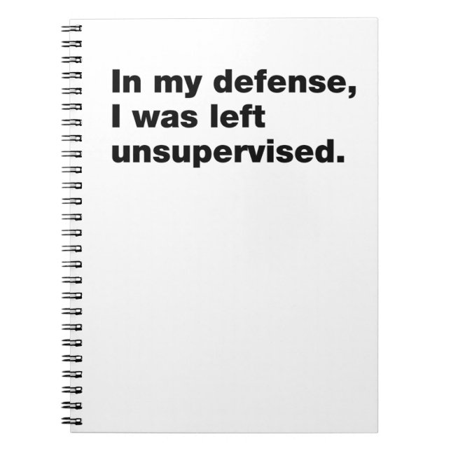 In my defence, I was left unsupervised Notebook (Front)