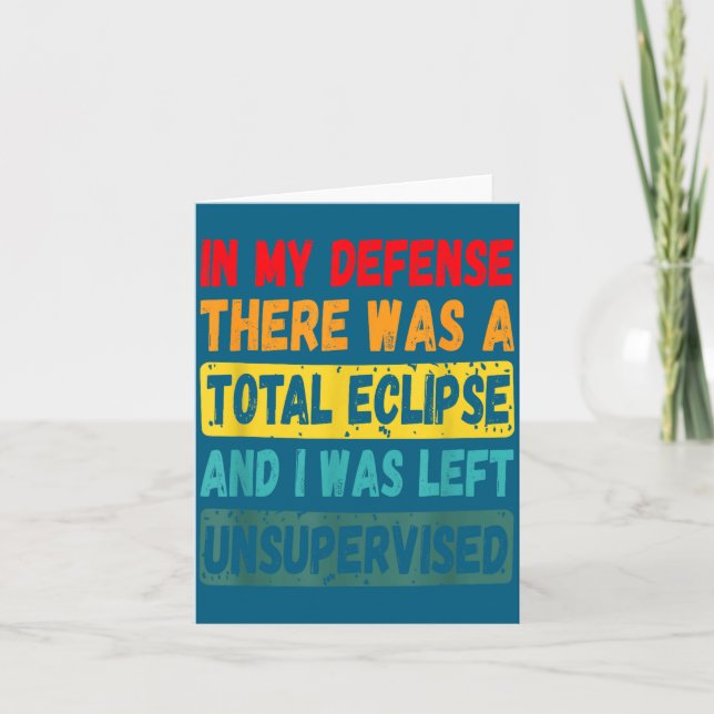 In My Defence There Total Eclipse Solar Card (Front)