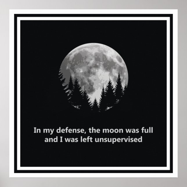 In my defense, the moon was full poster (Front)