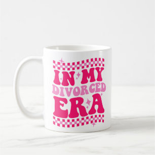 In My Divorced Era Retro Pink Chequered Women's Coffee Mug