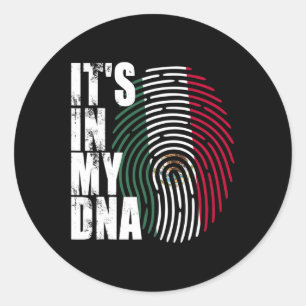 In My Dna Mexico Mexican Flag Classic Round Sticker