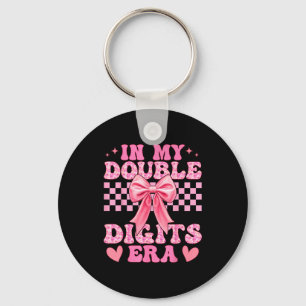 In My Double Digits Era 10th Birthday Coquette Bow Key Ring
