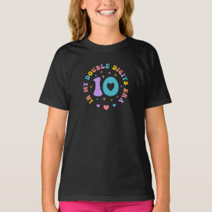 In My Double Digits Era Colourful Retro Typography T-Shirt