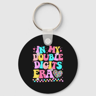 In My Double Digits Era Retro 10 Year Old 10th Bir Key Ring