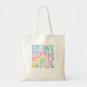 In My Double Digits Era Retro 10 Year Old 10Th Bir Tote Bag