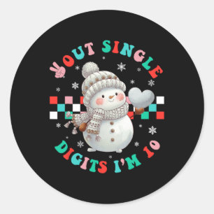 In My Double Digits Era Year Old 10th Birthday Sno Classic Round Sticker