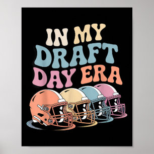 In My Draft Day Era Retro Football Helmets Family  Poster
