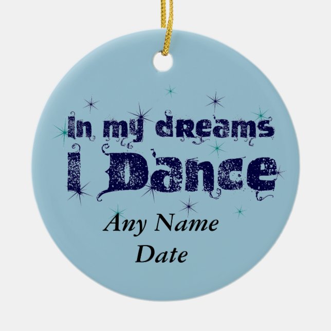 In My Dreams, I Dance Ceramic Tree Decoration (Front)
