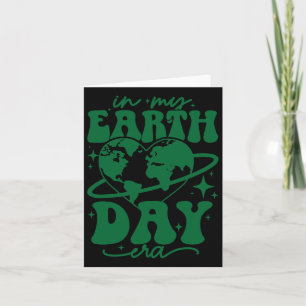 In My Earth Day Era Groovy Planet Heart Cute Earth Card