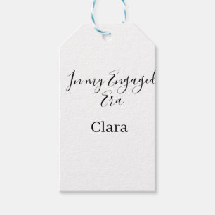 In my engaged era add name date engagement gift tags