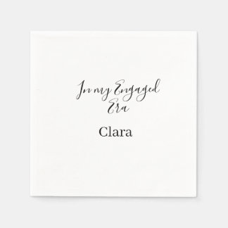 In my engaged era add name date engagement  napkin
