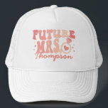 In My Engaged Era Engagement Gift Custom Fiance Trucker Hat<br><div class="desc">Introducing our "In My Engaged Era" Custom Fiance Trucker Hat – a chic and trendy accessory that's perfect for the bride-to-be. This personalised hat is not just a fashion statement but also a thoughtful engagement gift, capturing the essence of the engaged era. Featuring a cool wavy retro text and the...</div>