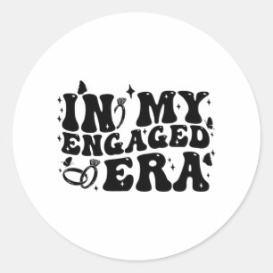 In My Engaged Era Groovy Bride Bachelorette Party  Classic Round Sticker