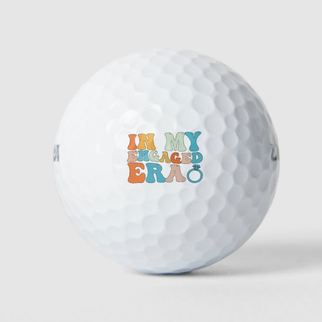 In My Engaged Era Groovy Retro Golf Balls (Front)