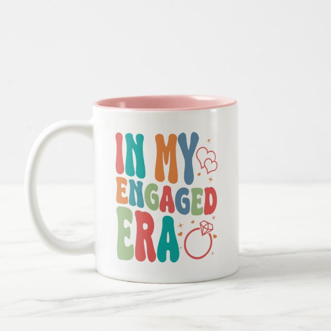 In My Engaged Era Mug, Engagement Gift Two-Tone Coffee Mug (Left)