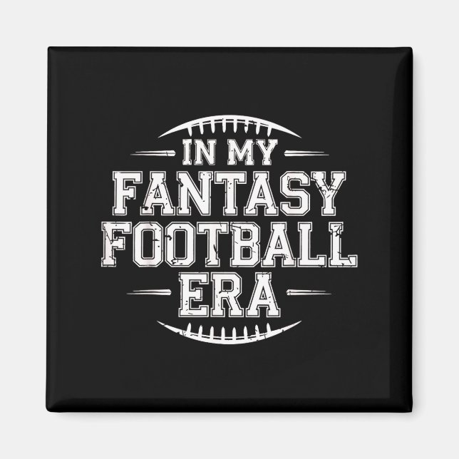 In My Fantasy Football Era Retro Groovy Who Love F Magnet (Front)