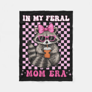 In My Feral Mum Era Racoon Shirt Racoon Loves Mot Fleece Blanket