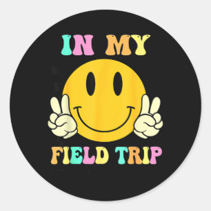In My Field Trip Peace Sign Field Day Teacher Kid Classic Round Sticker