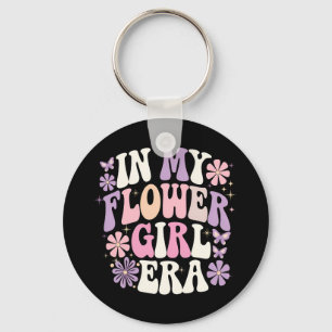 In My Flower Girl Era Retro Groovy Flower Key Ring