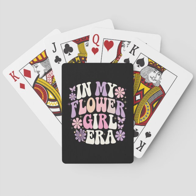 In My Flower Girl Era Retro Groovy Flower Playing Cards (Back)