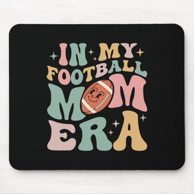 In My Football Mum Era Funny Retro Halloween Sport Mouse Pad (Front)