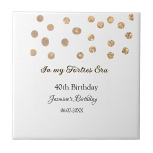 In my Forties era golden dots happy birthday Ceramic Tile