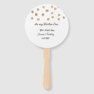 In my Forties era golden dots happy birthday Hand Fan