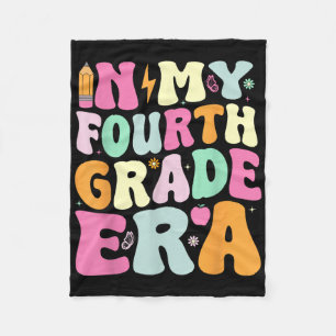 In My Fourth Grade Era Groovy Back To School Teach Fleece Blanket