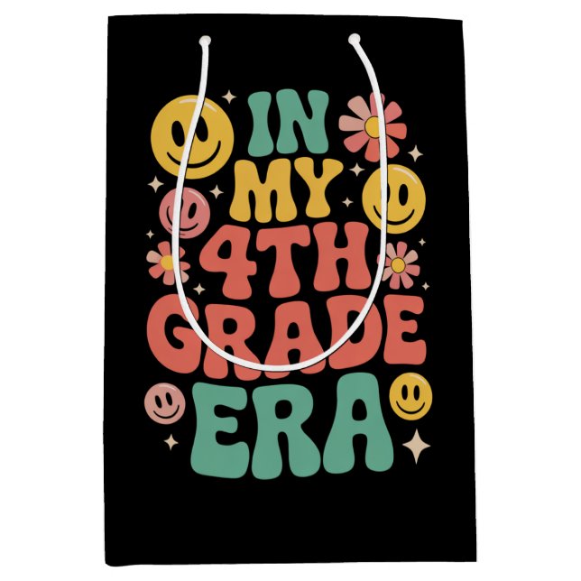 In My Fourth Grade Era Retro 4th Grade Back School Medium Gift Bag (Front)