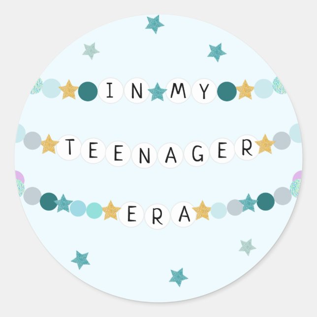 In My Friendship Bracelet Era Birthday Party Classic Round Sticker (Front)
