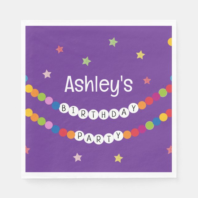 In My Friendship Bracelet Era Birthday Party Napkin (Front)