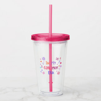  in my girl mom era CRAYON  Acrylic Tumbler