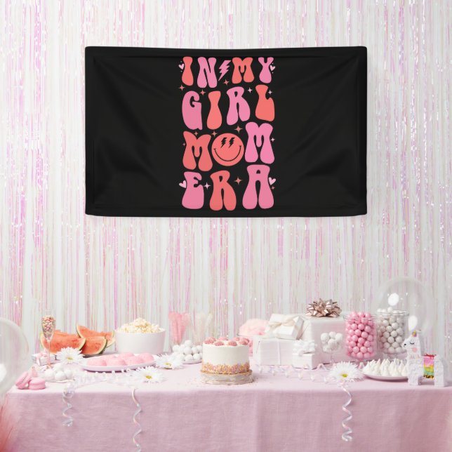 In My Girl Mum Era Retro Groovy Mother's Day  Banner (Party)
