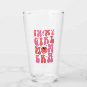 In My Girl Mum Era Retro Groovy Mother's Day  Glass