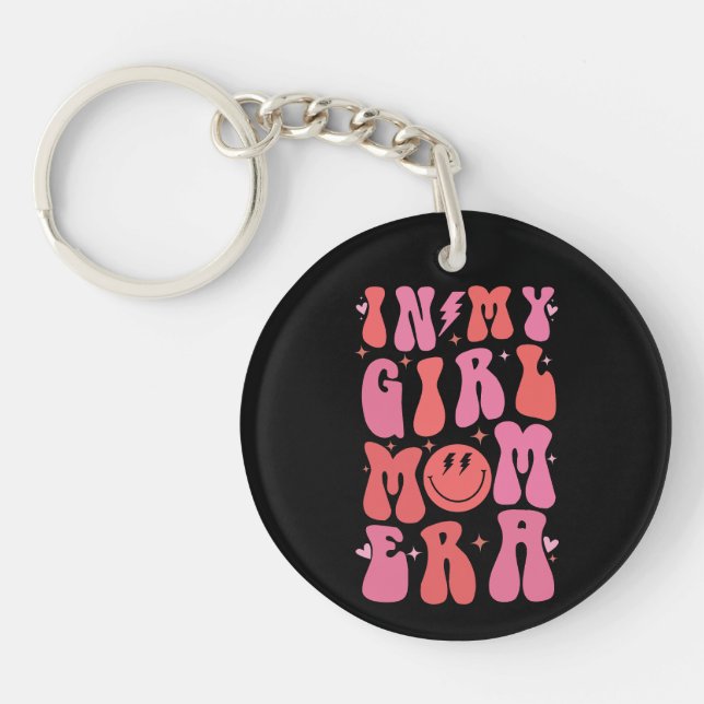 In My Girl Mum Era Retro Groovy Mother's Day  Key Ring (Front)