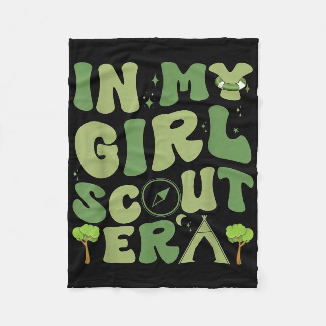 In My Girl Patricks Day Scout Era, Scout Camping F Fleece Blanket (Front)