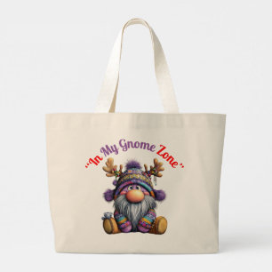 In My Gnome Zone - Gnome Art Large Tote Bag