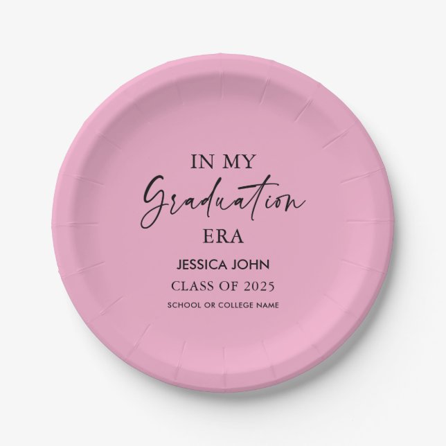 In my graduation era funny Graduation  Paper Plate (Front)
